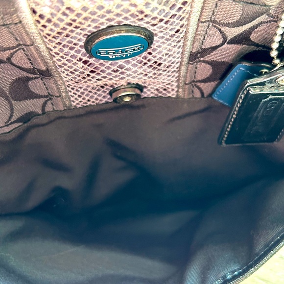 Coach Signature Stripe Python Tote - Picture 4 of 6